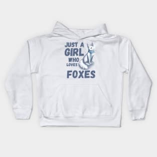 Just a girl who foxes cute colorful fox Kids Hoodie